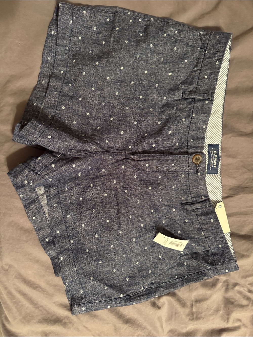 Old Navy Navy Dot Chambray Shorts